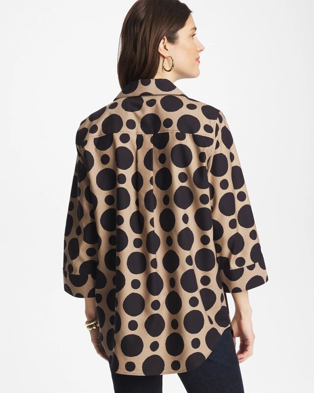 No Iron Stretch Global Dots Popover Tunic - image 3